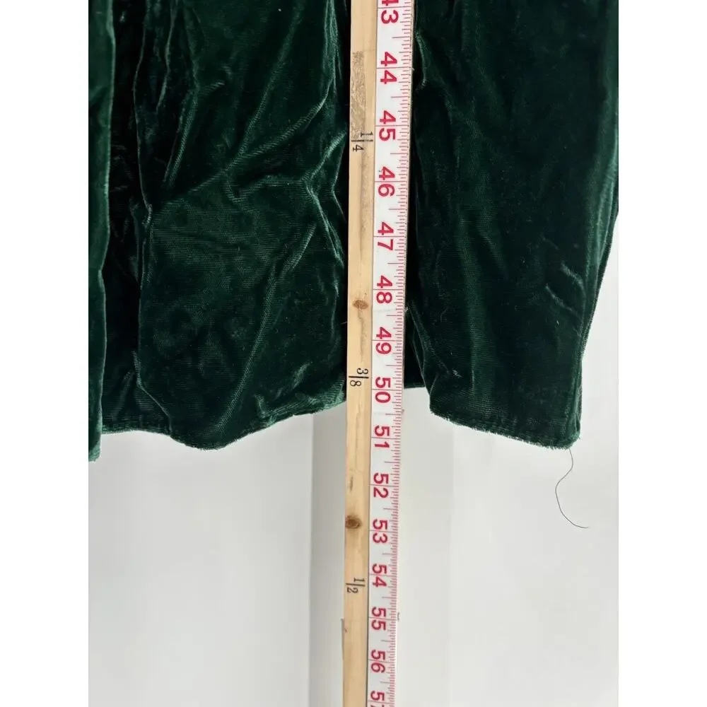 Vintage Dress Womens 8 Green Velvet Union Made Bow Back Maxi Length Holiday - Picture 15 of 16